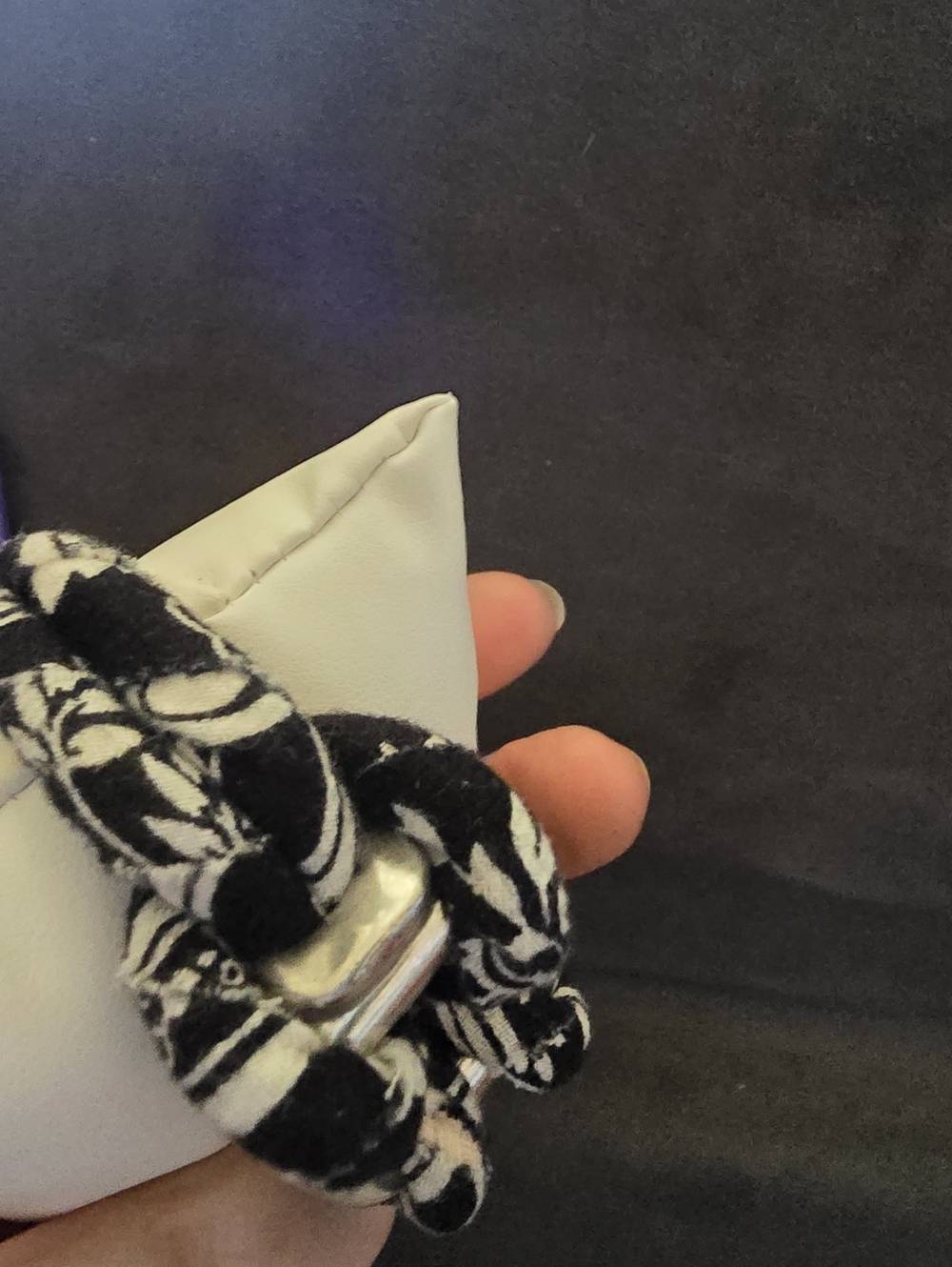 #2004 NEW Fabric Bracelet: Black/Wht, Silver 8" Lobster Claw Clasp Knotted - Picture 3 of 11